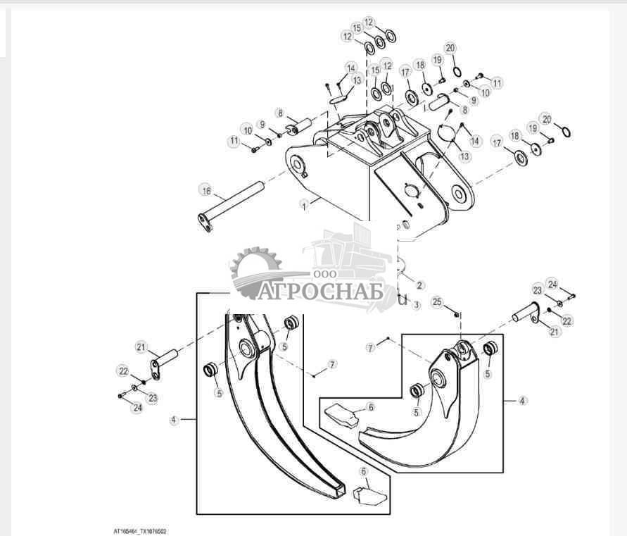 Головка и челюсти грейфера 12,5 кв. фута (125 дюймов) (одна или две функции) 